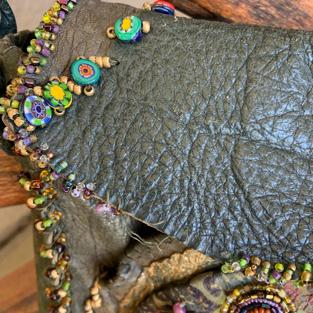 Gossamer Wings by Barbara Grimes * RARE * Custom Handmade Leather Beaded Bag - Picture 7 of 16